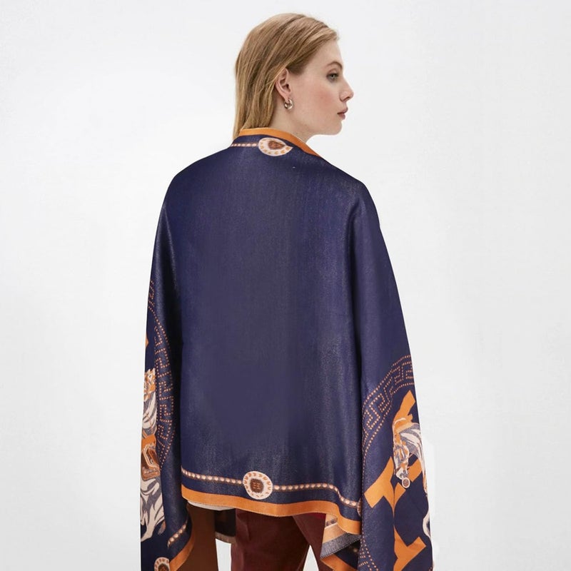 EXTREE Scarfs for Women Pashmina Silky Shawl Wrap for Evening Dressing Blanket Open Front Poncho Cape - Image 4